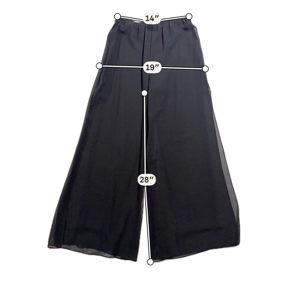 Alex Evenings Black Chiffon Overlay Palazzo Pants Formal Evening Small - Picture 7 of 7